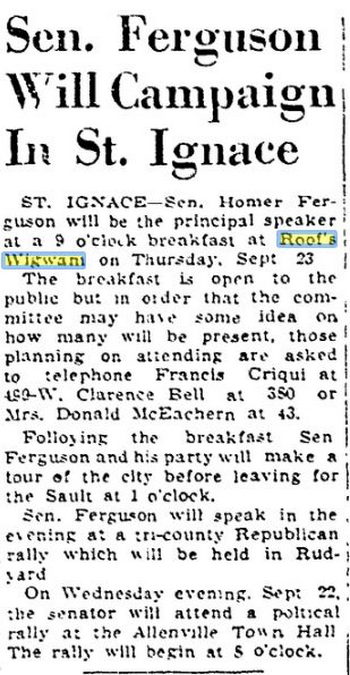 Roofs Wigwam - Sept 1954 Homer Ferguson Visit (newer photo)